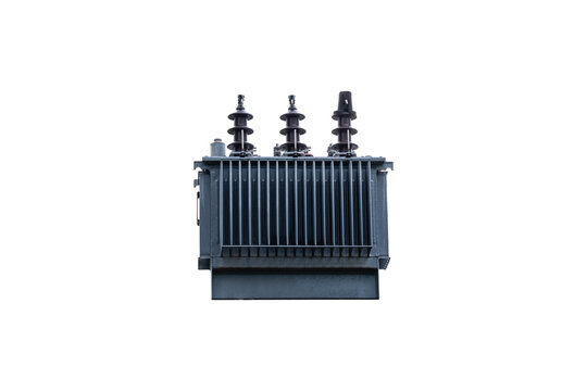 high-voltage transformer on a white background with clipping path