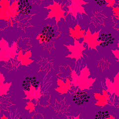 Fototapeta na wymiar autumn leaves vector seamless pattern. background for fabrics, prints, packaging and postcards