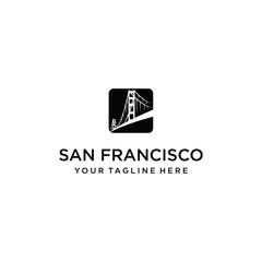 San Francisco bridge Logo design template. Simple and clean flat design of bridge vector template. bridge logo for business.