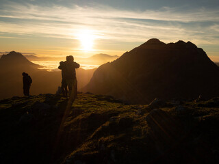 Fototapeta premium sunset in the mountains