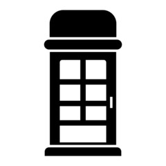 Vector Telephone Booth Glyph Icon Design