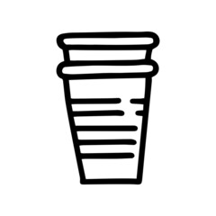 Plastic cup line vector doodle simple icon