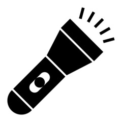 Vector Flashlight Glyph Icon Design
