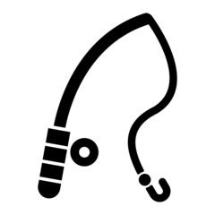 Vector Fishing Rods Glyph Icon Design