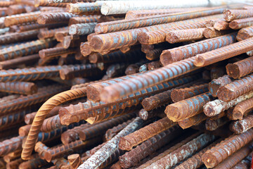 Rebar steel bars, reinforcement.