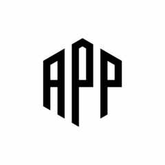 Fototapeta premium APP Initial three letter logo hexagon