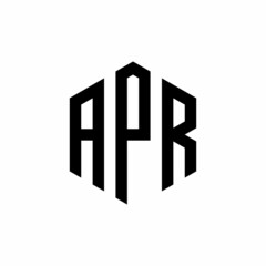 APR Initial three letter logo hexagon