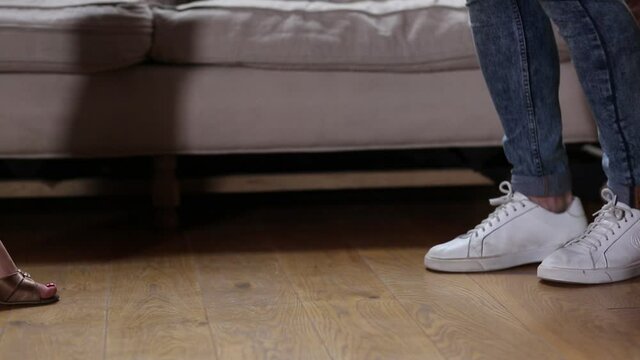 People dancing bachata on the dance floor