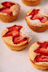 homemade strawberry muffins, little cakes