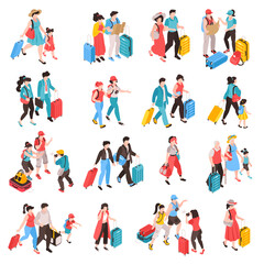 Travel People Icon Set - obrazy, fototapety, plakaty