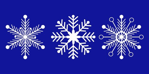 Set snowflakes 3 on background Vectors