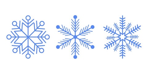 Set snowflakes 3 on background Vectors