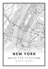 Street map art of New York city in United States - USA - 456217449