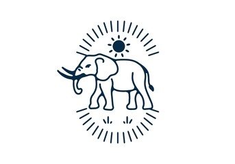 Line art illustration of elephant