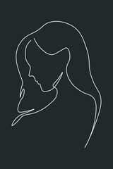 Surreal Faces Continuous line, drawing of set faces and hairstyle, fashion concept, woman beauty minimalist, vector illustration pretty sexy. Contemporary portrait