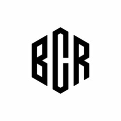 BCR Initial three letter logo hexagon