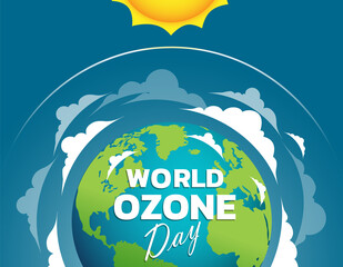 World Ozone Day Vector illustration for Poster, banner Design.