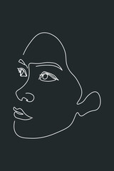 Surreal Faces Continuous line, drawing of set faces and hairstyle, fashion concept, woman beauty minimalist, vector illustration pretty sexy. Contemporary portrait