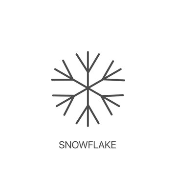 Simple Snowflake vector line icon. Symbol for use at low or cold temperatures.