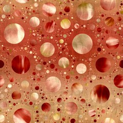 Seamless abstract circle geo pattern surface print. High quality illustration. Gorgeous design of random packed circles filled with tie dye patches. Psychedelic modern floor swatch. Textured material.