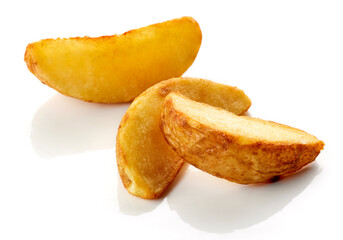 Potato wedges isolated on white