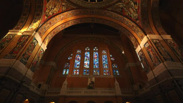 Inside of the Basilica of Sainte-Th&eacute;r&egrave;se Lisieux in France