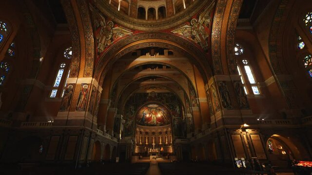 Inside of the Basilica of Sainte-Th&eacute;r&egrave;se Lisieux in France