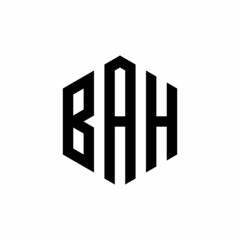 BAH Initial three letter logo hexagon