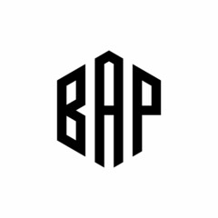 BAP Initial three letter logo hexagon