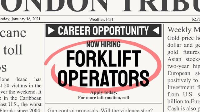 Forklift operator career