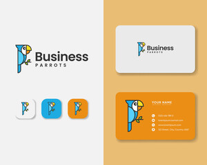 Geometric parrot logo © Zdson