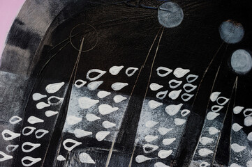 Pattern of multicolor abstract acrylic contemporary art craquelure texture