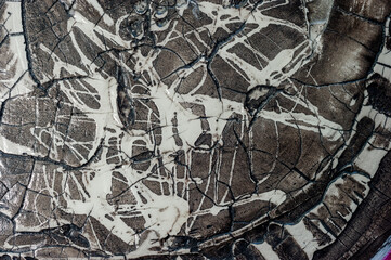 Pattern of multicolor abstract acrylic contemporary art craquelure texture