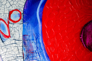 Pattern of multicolor abstract acrylic contemporary art craquelure texture