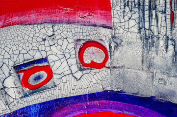 Pattern of multicolor abstract acrylic contemporary art craquelure texture