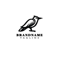 Fototapeta premium bird logo cartoon icon flat template black isolated vector illustration