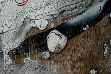 Pattern of multicolor abstract acrylic contemporary art craquelure texture