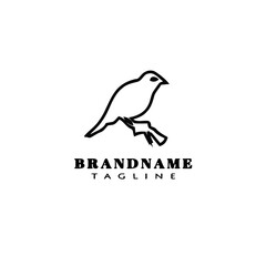 Fototapeta premium bird logo cartoon icon design template black isolated character illustration