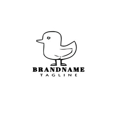 character bird logo cartoon icon design template black isolated vector illustration