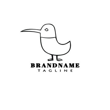 bird logo cartoon icon design template black character vector illustration