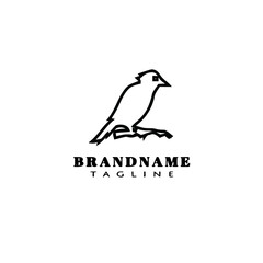 bird logo cartoon icon graphic template black isolated vector illustration