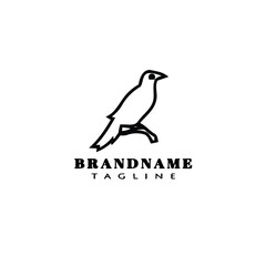 Fototapeta premium bird logo cartoon icon design template black isolated vector graphic