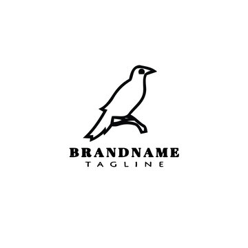 bird logo cartoon icon design template black isolated vector graphic