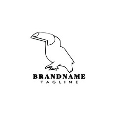bird logo cartoon icon design template black isolated vector style