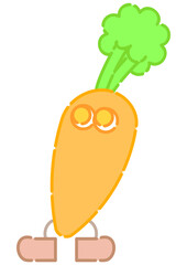 ニンジンのシンプルでかわいいキャラクターイラスト