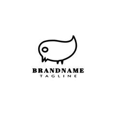 bird logo cartoon icon design hand drawn black isolated vector illustration