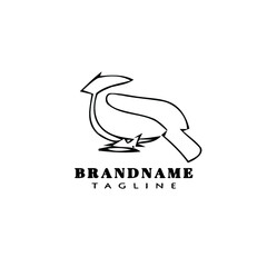 bird logo cartoon icon design template black isolated hand drawn illustration