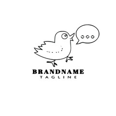 Fototapeta na wymiar bird logo cartoon icon concept template black isolated vector illustration