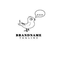 Fototapeta na wymiar bird logo cartoon icon design template black concept vector illustration