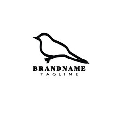 bird logo cartoon icon design template black isolated concept illustration